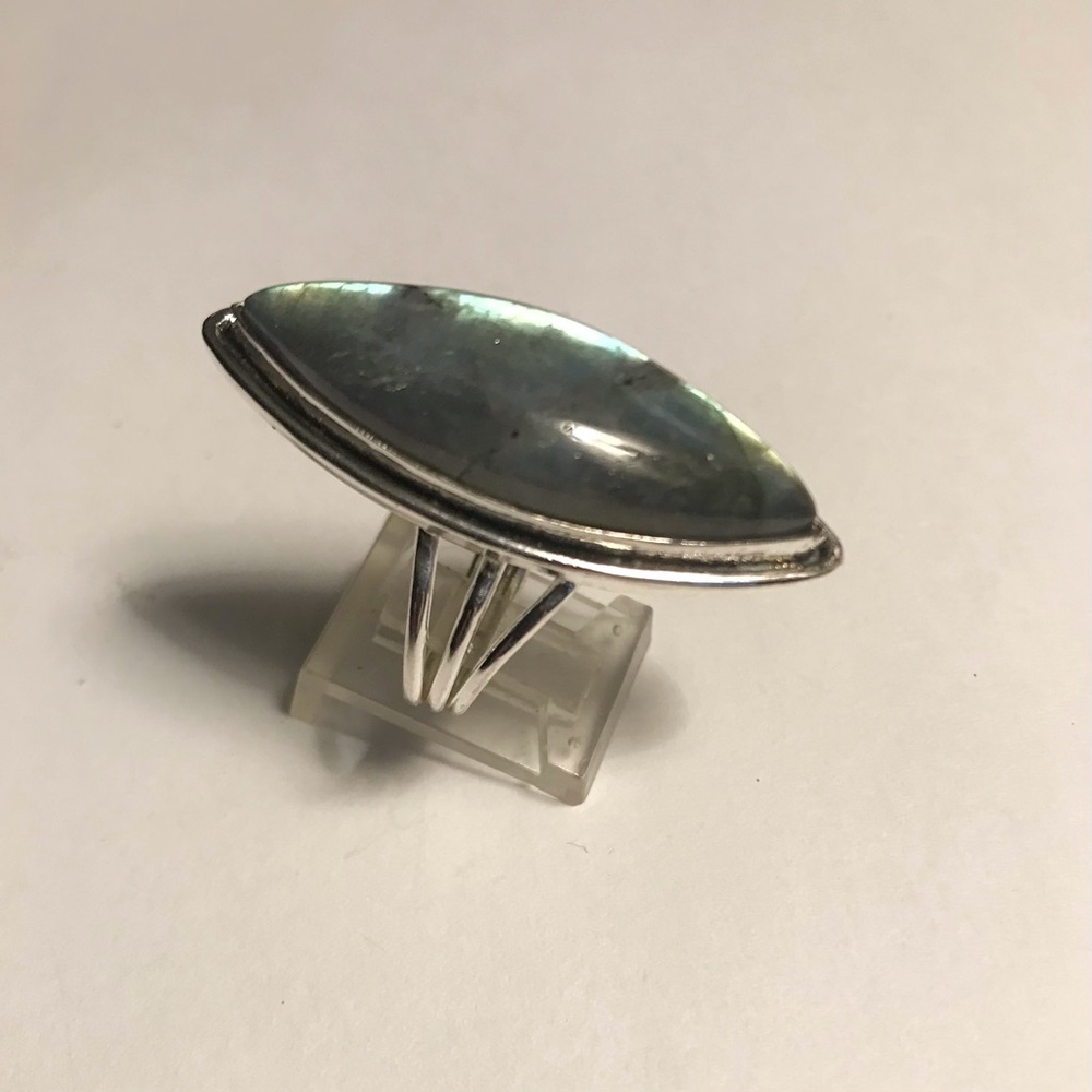 Labradorite Stamped 925 Sterling Silver Ring